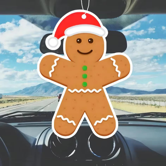 1/3Pcs Shaped Ginger Villain Christmas Scent Tablet Car Air Freshener Hanging Air Freshener Perfume Scented Rearview Mirror