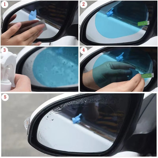 2Pcs Car Rain Rearview Mirror Films Waterproof Anti-Fog Car Mirror Rain Covers Window Anti-Rain Protector Film Auto Accessories