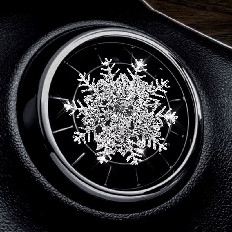 Water Drill Snowflake Car Air Conditioning Outlet Perfume Clip Car Perfume Interior Accessories Christmas Fragrance Decorations