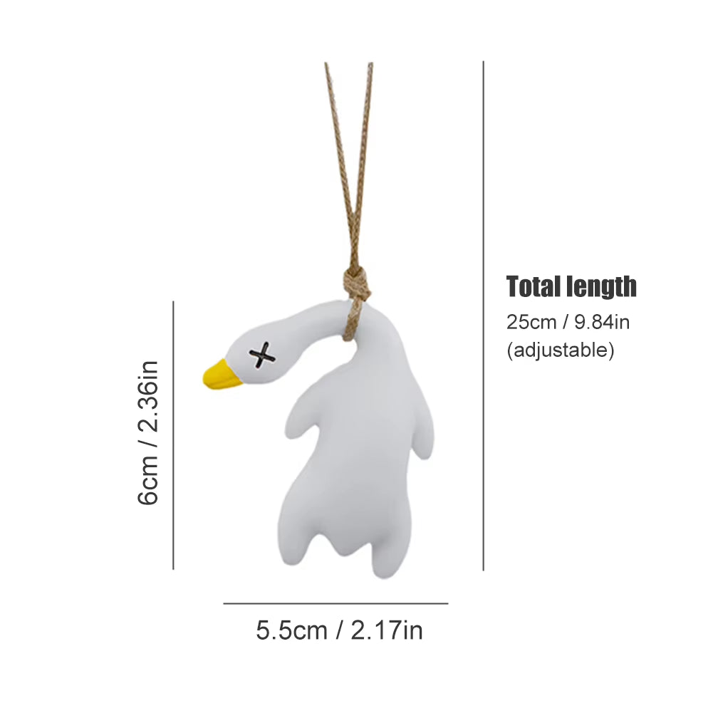 Funny Swing Goose Roasted White Roast Duck Car Pendant Swing Duck Car Hanging Ornament for Car Products Interior Accessories