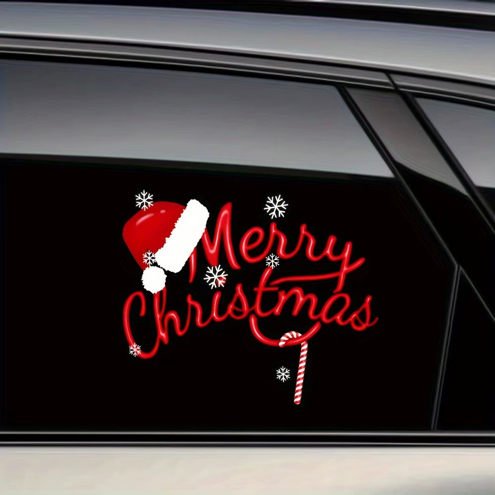 1PC Merry Christmas Car Stickers Waterproof Auto Fuel Tank Cap Window Trunk Vinyl Decals Festival Decor Vehicle Accessories