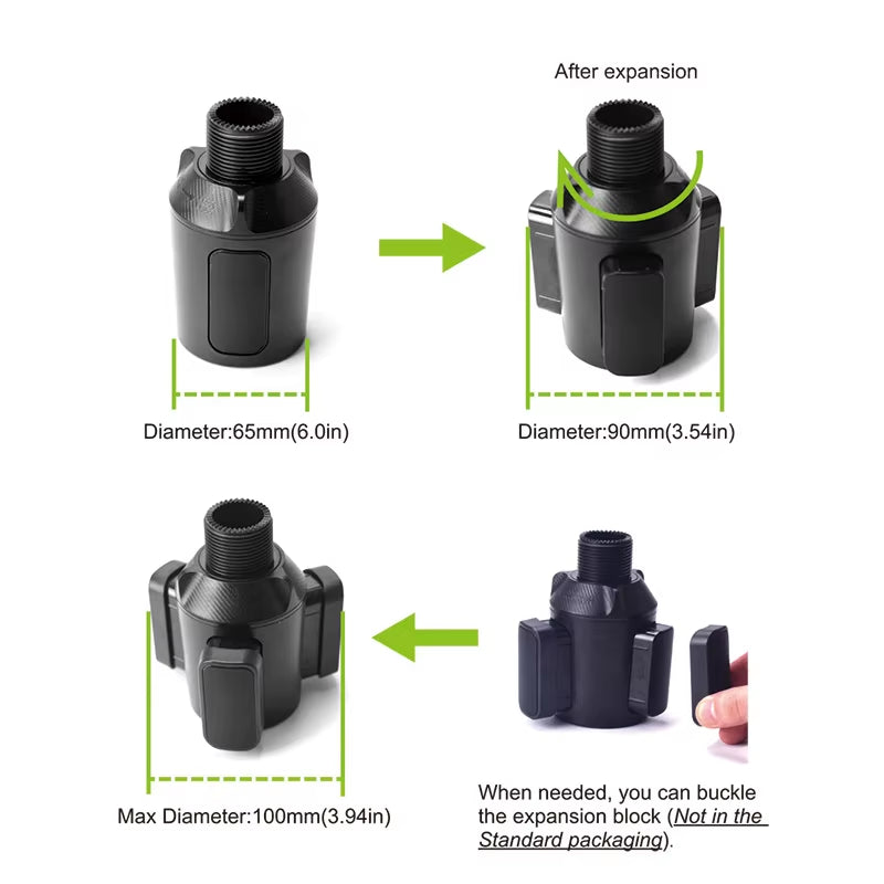 4 in 1 Car Cup Holder Extension Food Tray 360-Degree Rotation Center Console Snacks Tray Drink Holder 3Kg Load-Bearing