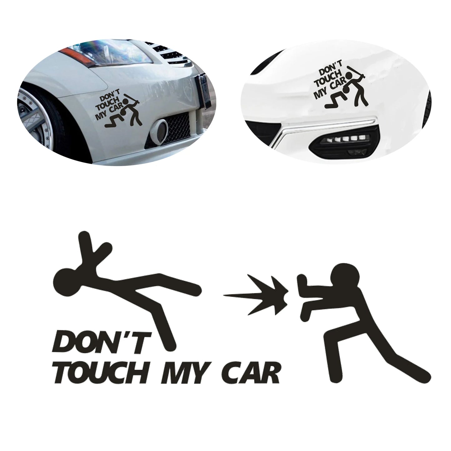 Creative Don'T Touch My Car Car Sticker Decals - Funny Exterior Auto Decals for Car Window Accessories