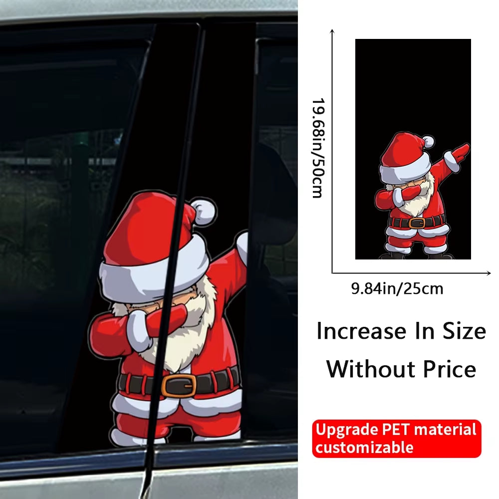 Modern Christmas Claus Car B-Pillar Stickers Auto Center Column Decoration Cover Scratches Waterproof Decals Car Accessories