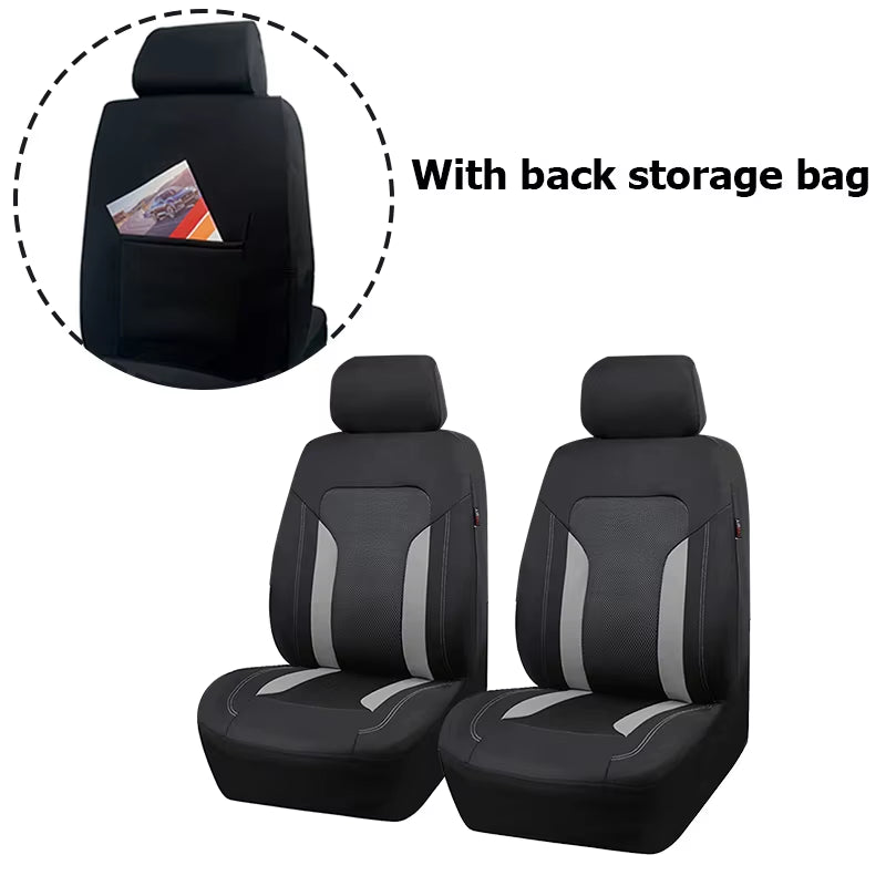 Universal Gray Mesh Seat Covers for Car with 3 Zipper Rear Seat Split Airbag Compatible Fit for Most Car SUV Truck VAN