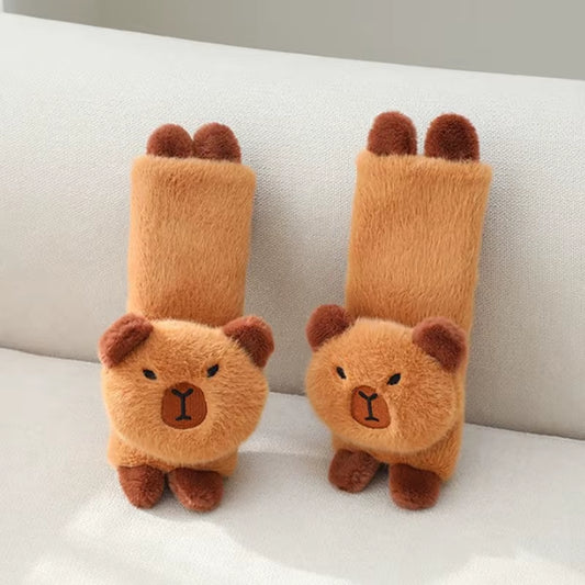 Car Headrest Neck Pillow Capybara Plush Shoulder Protection Cute Tissue Box Kawaii Car Decoration of Car Supplies Plushie Gift