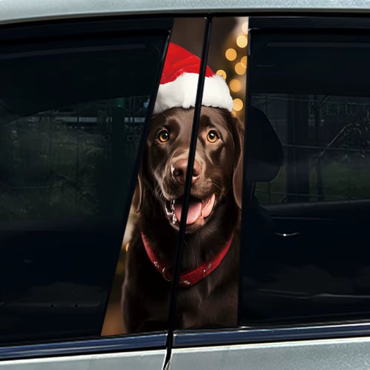 Modern Christmas Claus Car B-Pillar Stickers Auto Center Column Decoration Cover Scratches Waterproof Decals Car Accessories