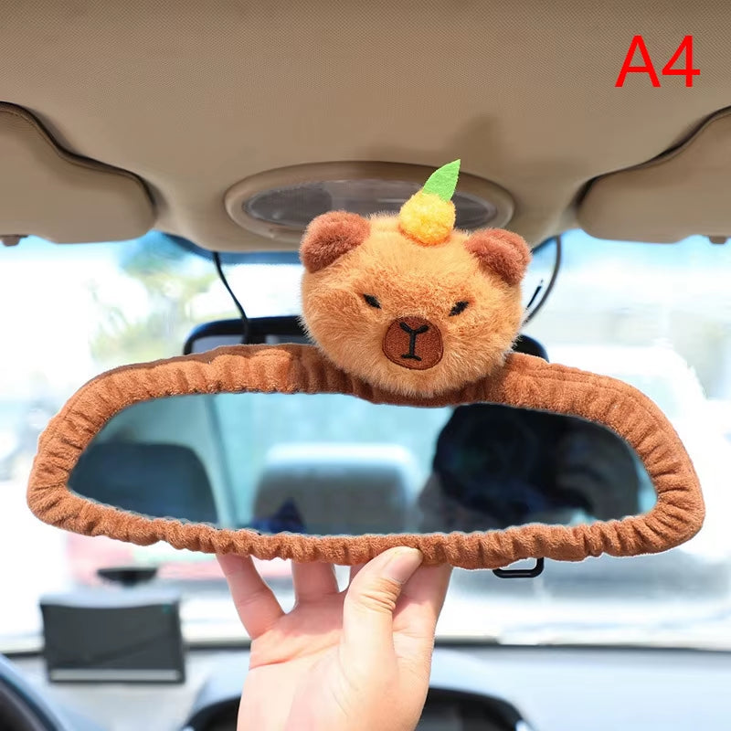 Car Headrest Neck Pillow Capybara Plush Shoulder Protection Cute Tissue Box Kawaii Car Decoration of Car Supplies Plushie Gift