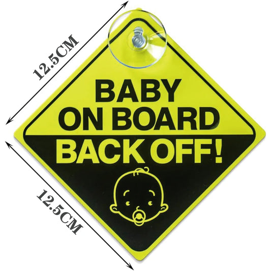 Baby on Board Warning Signs with Suction Cups for Car Window Waterproof Sunproof Durable and Strong Safety Warning Car Sticker