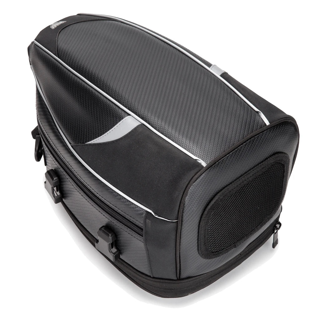Motorcycle Tail Bag Black Motorbike Waterproof Tail Travel Rider Luggage Rear Back Seat Bag Large Capacity Saddle Bag
