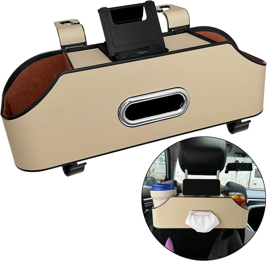 Car Storage Bag, Large Capacity Car Backseat Organizer,Ease of Use,Universal Car Organizer Back Seat,Car Storage Box,Compatible with Most Vehicles,Car Accessories (Beige), 91256