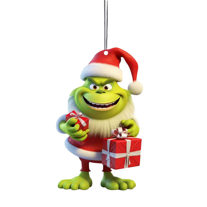 YXYDFDC Christmas Cute Fragrance Tablet Gift Creative Green-Haired Monster Car Interior Air Freshener Natural Tea Paper Suspen