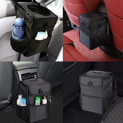 Waterproof Car Trash Can Bin Auto Car Accessories Organizer Garbage Dump for Trash Can Cars Storage Pockets Closeable Portable