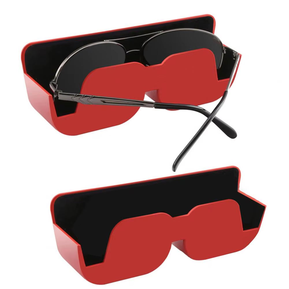Car Glasses Case Sunglasses Storage Case Holder Self-Adhesive with Felt Padding Dashboard Glasses Storage Box Car Accessories