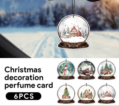 Car Air Freshener Hanging Fragrant Paper for Honda Volvo Hyundai Christmas Gifts Tree Decorations Ornaments 6Set Accessories