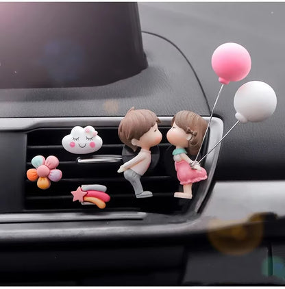 New Car Decoration Cute Cartoon Balloon Couples Action Figure Figurines Auto Interior Accessories for Christmas Girls Gifts
