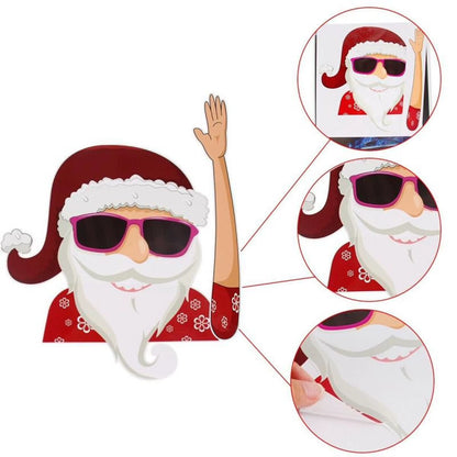 Car Window Wiper Sticker Xmas Santa Claus Cartoon Rear Windshield Window Waving Stickers Decals Car Christmas Accessories