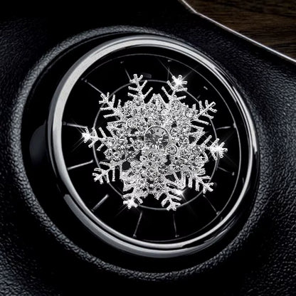 Water Drill Snowflake Car Air Conditioning Outlet Perfume Clip Car Perfume Interior Accessories Christmas Fragrance Decorations