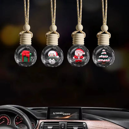 New 10ML Santa Claus Car Perfume Pendant Aromatherapy Christmas Gift Ornaments Glass Empty Bottle Perfume Refill Bottle Travel