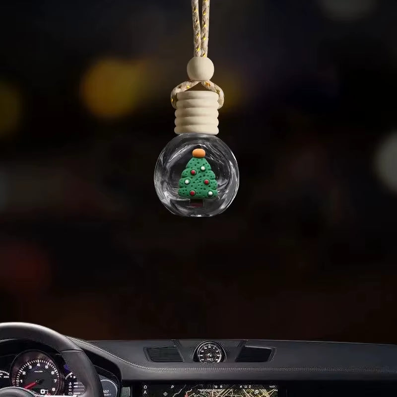 New 10ML Santa Claus Car Perfume Pendant Aromatherapy Christmas Gift Ornaments Glass Empty Bottle Perfume Refill Bottle Travel