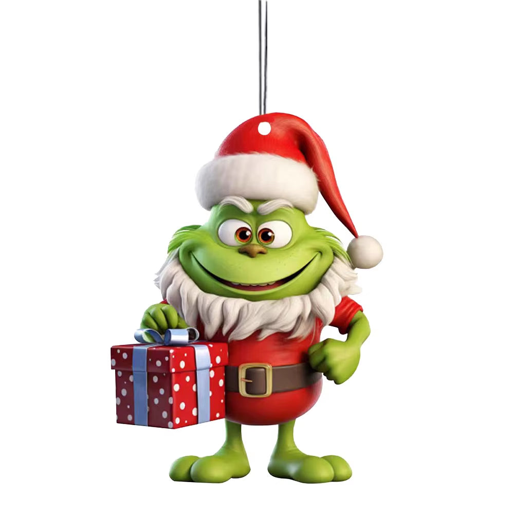 YXYDFDC Christmas Cute Fragrance Tablet Gift Creative Green-Haired Monster Car Interior Air Freshener Natural Tea Paper Suspen