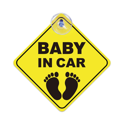 Baby on Board Warning Signs with Suction Cups for Car Window Waterproof Sunproof Durable and Strong Safety Warning Car Sticker