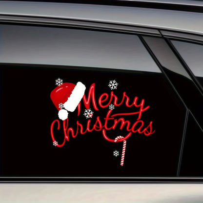 1PC Merry Christmas Car Stickers Waterproof Auto Fuel Tank Cap Window Trunk Vinyl Decals Festival Decor Vehicle Accessories