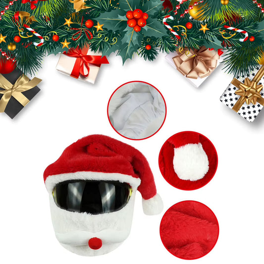 Motorcycle Santa Claus Funny Cover Elastic Santa Claus Christmas Hat Santa Claus Helmet Cover Motorcycle Accessoories