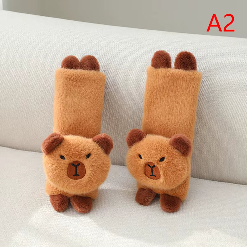 Car Headrest Neck Pillow Capybara Plush Shoulder Protection Cute Tissue Box Kawaii Car Decoration of Car Supplies Plushie Gift