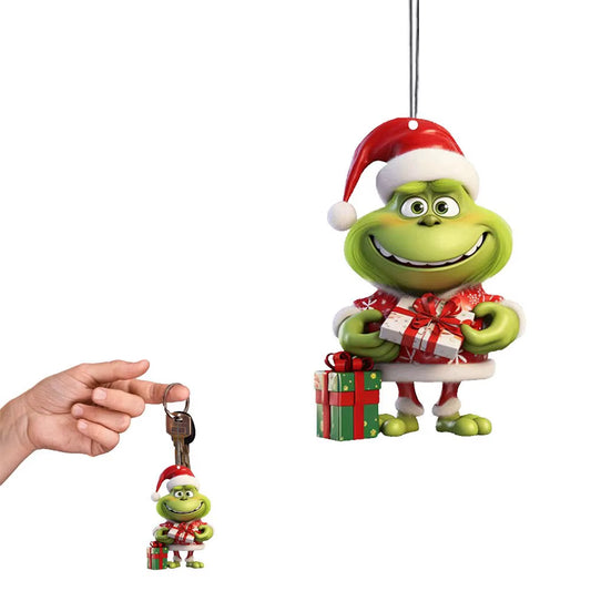 YXYDFDC Christmas Cute Fragrance Tablet Gift Creative Green-Haired Monster Car Interior Air Freshener Natural Tea Paper Suspen