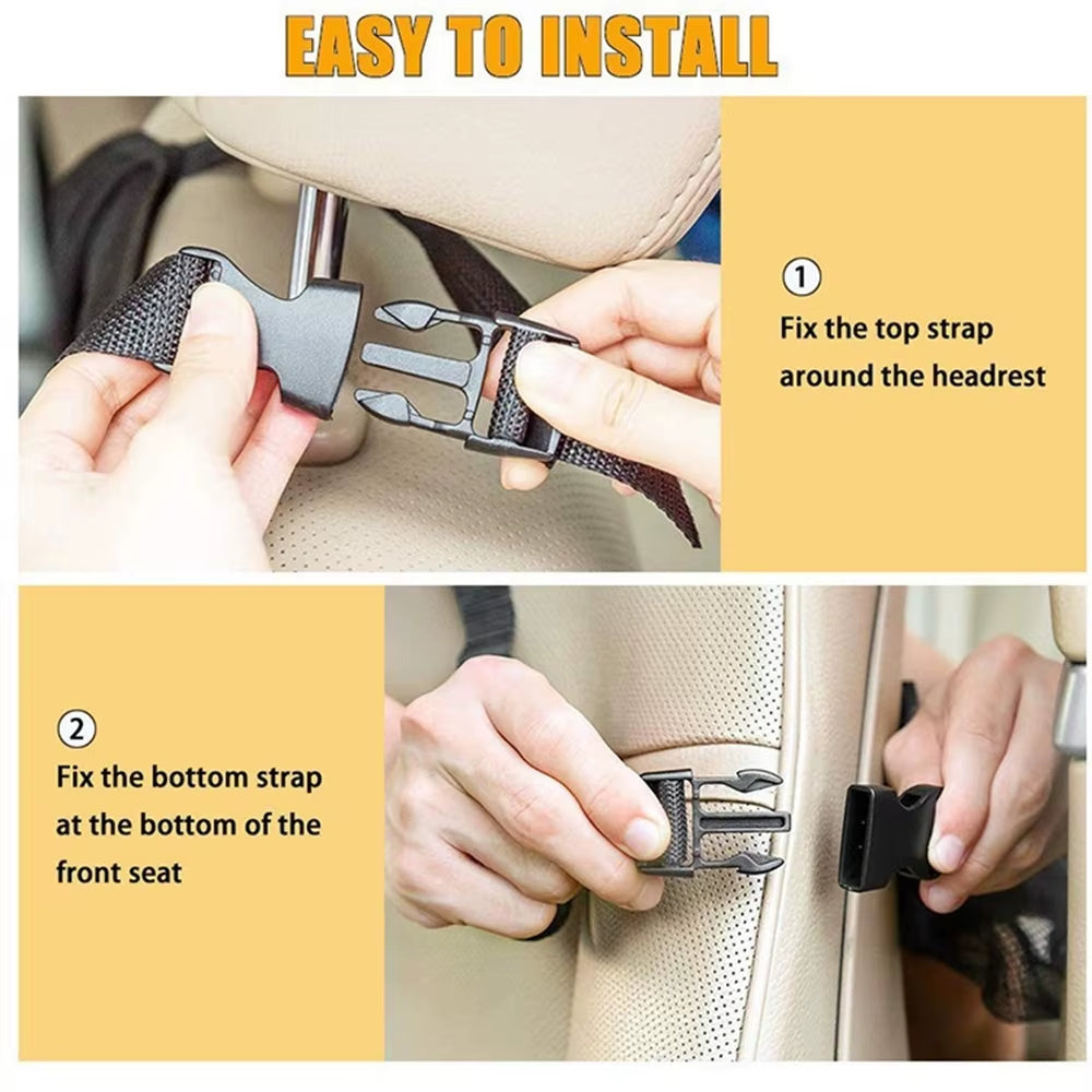 Car Backseat Organizer with Touch Screen Tablet Holder Auto Storage Pockets Cover Car Seat Back Protectors for Trip Kids Travel