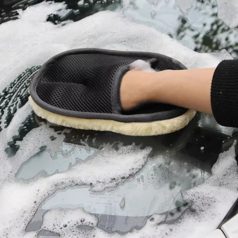 Car Cleaning Brush Cleaner Wool Soft Car Washing Gloves Cleaning Brush Motorcycle Washer Care Automotive Car Styling 15*23Cm