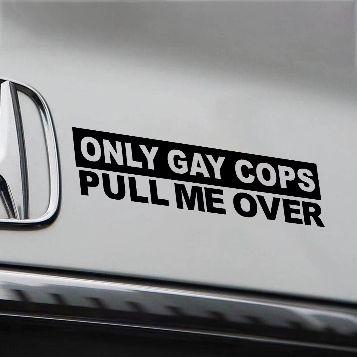 Funny 'Only Cops Pull Me Over' Decal - Durable Pvc Sticker for Cars, Motorcycles & Cups