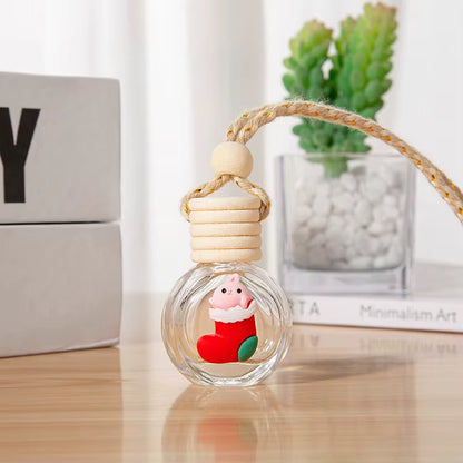 New 10ML Santa Claus Car Perfume Pendant Aromatherapy Christmas Gift Ornaments Glass Empty Bottle Perfume Refill Bottle Travel
