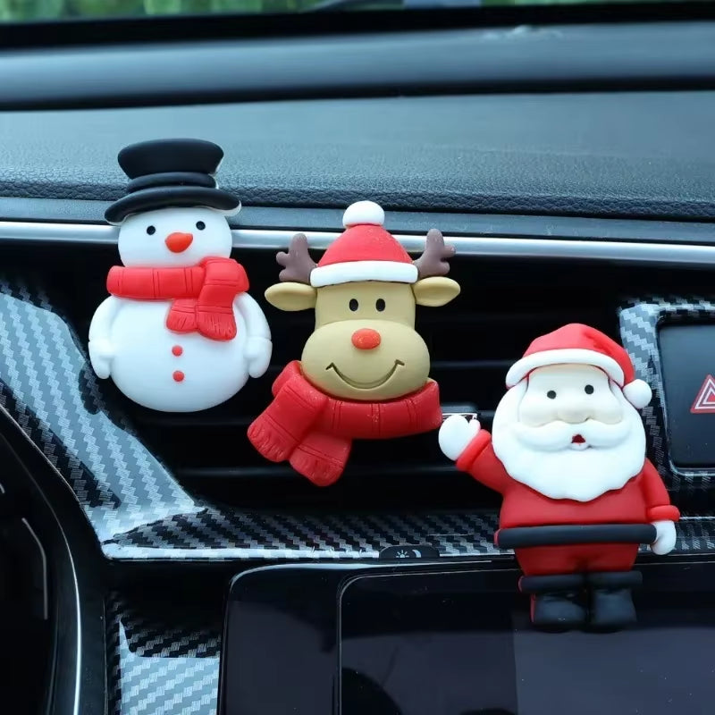 Car Air Freshener Clip Christmas Tree Santa Styling Air Perfume Clip Air Vent Santa Decoration Christmas Decal Car Perfume Clamp