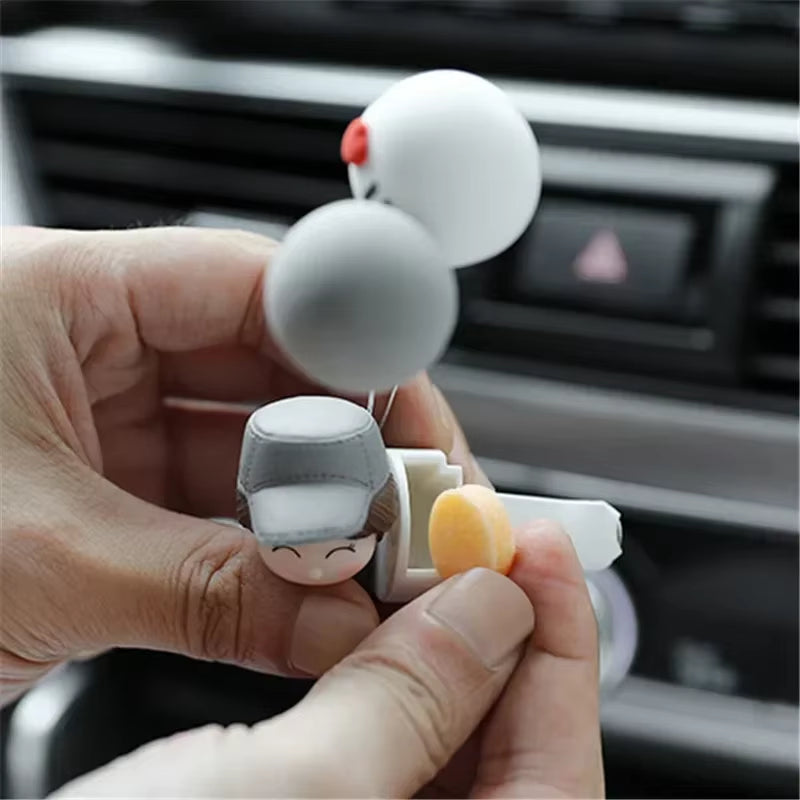 New Car Decoration Cute Cartoon Balloon Couples Action Figure Figurines Auto Interior Accessories for Christmas Girls Gifts