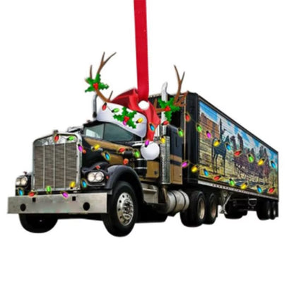 Truck Excavator Fire Truck Jeep Shape Hanging Decoration 2D Vivid Pattern Car Themed Acrylic Flat Pendant for Auto Interior