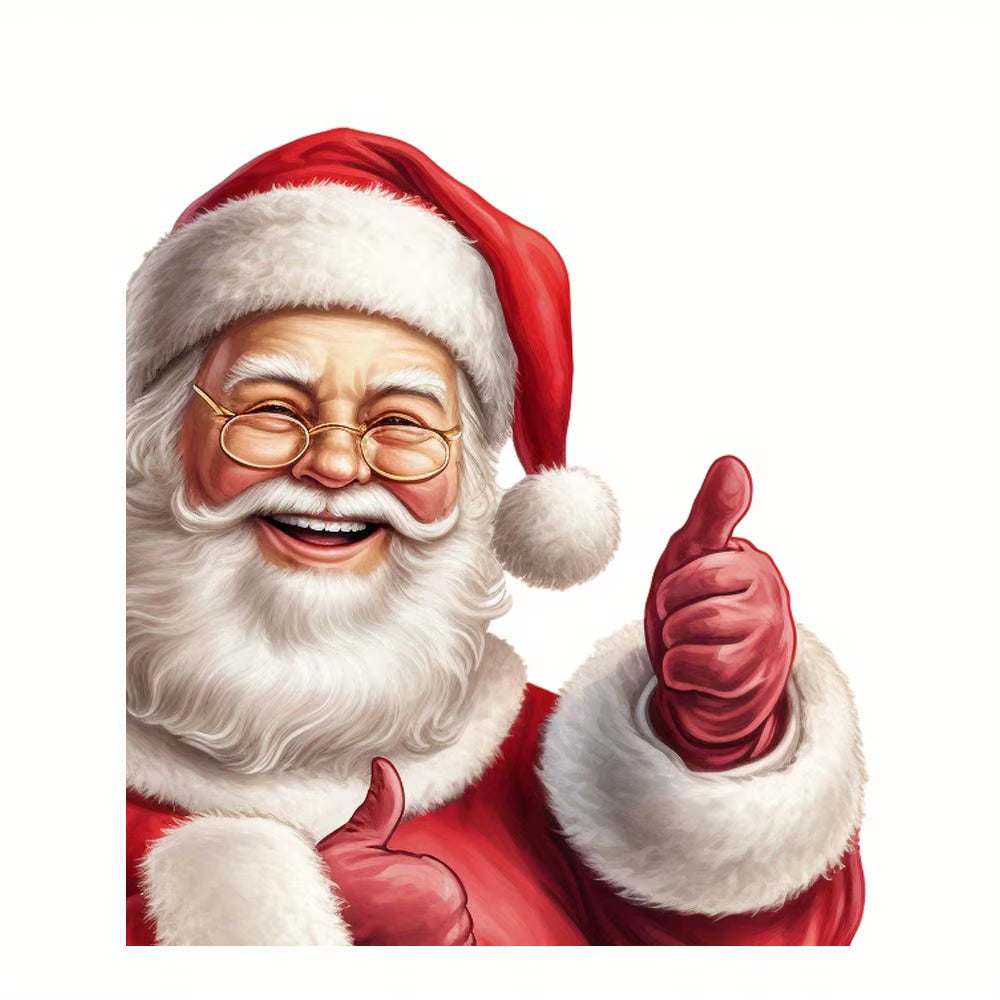1Pc Christmas Car Sticker, Big Size PVC Santa Claus Car Decal, Car Window Waterproof Sticker, Funny Car Decorative Sticker