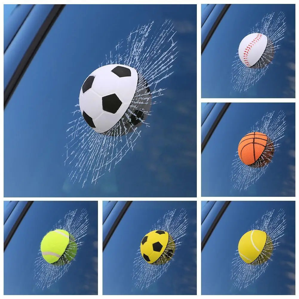 1 PCS Car Stickers 3D Baseball Football Tennis Ball Car Decals DIY Car Hits Body Auto Styling X Car Window 17Cm Decoration M2B6