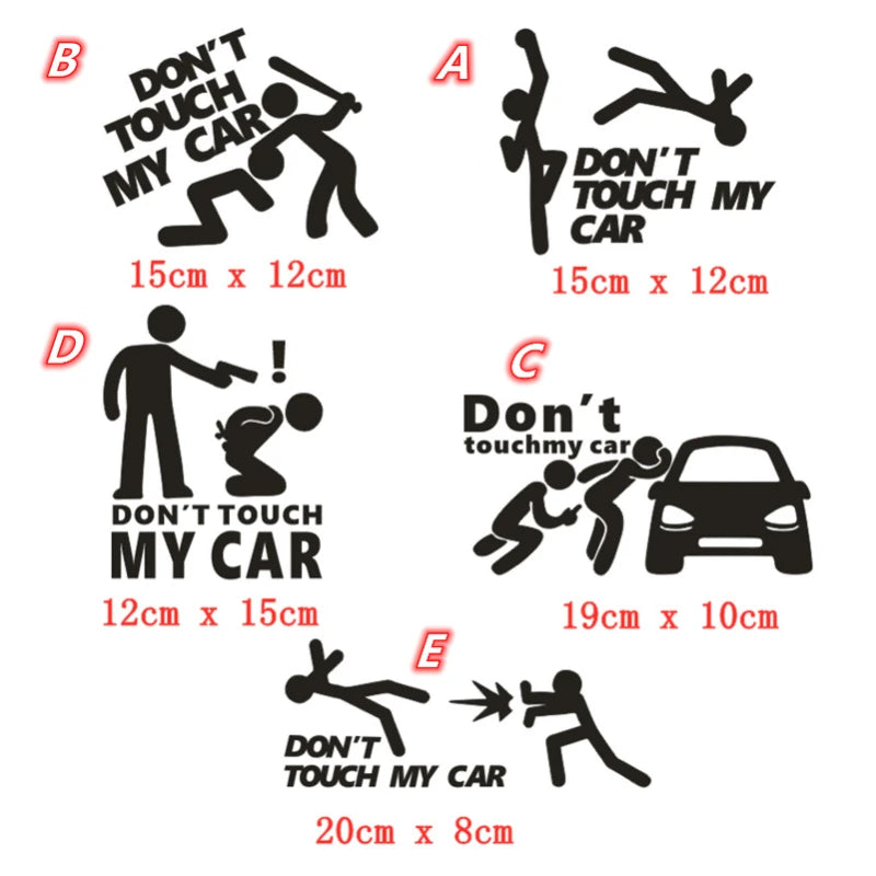 Creative Don'T Touch My Car Car Sticker Decals - Funny Exterior Auto Decals for Car Window Accessories