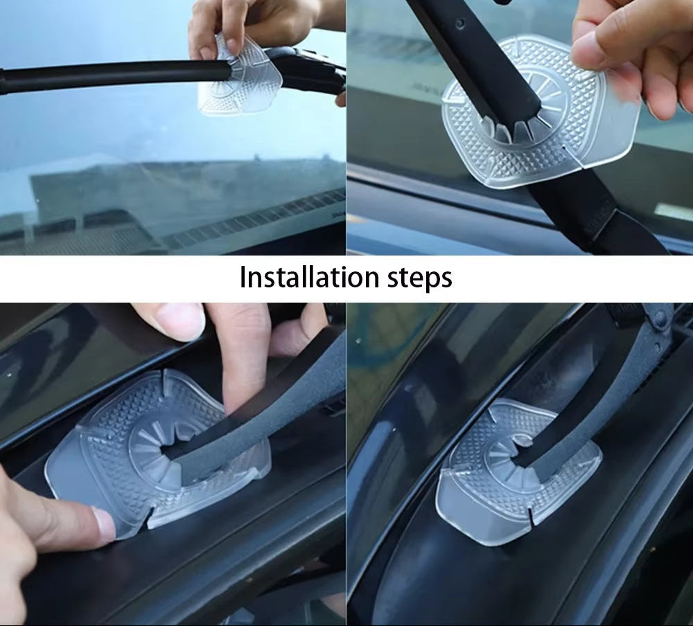 Car Wiper Arm Protective 2Pc Car Windshield Wiper Hole Silicone Protective Cover Dustproof Sleeve Leaves Debris Prevention Cover