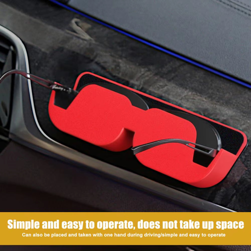 Car Glasses Case Sunglasses Storage Case Holder Self-Adhesive with Felt Padding Dashboard Glasses Storage Box Car Accessories