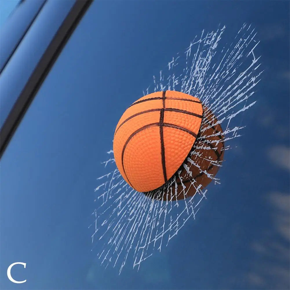 1 PCS Car Stickers 3D Baseball Football Tennis Ball Car Decals DIY Car Hits Body Auto Styling X Car Window 17Cm Decoration M2B6