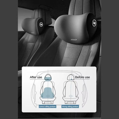Car Back Cushion Lumbar Support and Neck Pillow Kit, Memory Foam Ergonomic Cushion for Lower Back Support Cervical Headrest