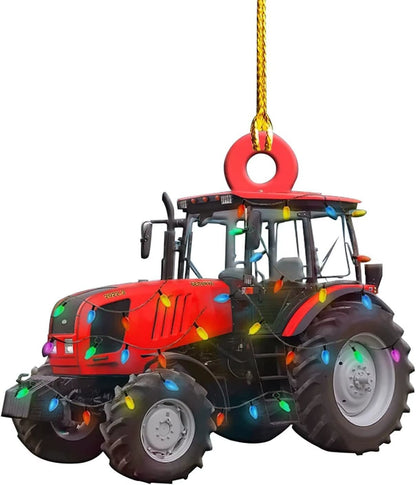 Truck Excavator Fire Truck Jeep Shape Hanging Decoration 2D Vivid Pattern Car Themed Acrylic Flat Pendant for Auto Interior