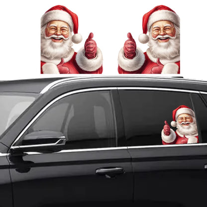1Pc Christmas Car Sticker, Big Size PVC Santa Claus Car Decal, Car Window Waterproof Sticker, Funny Car Decorative Sticker