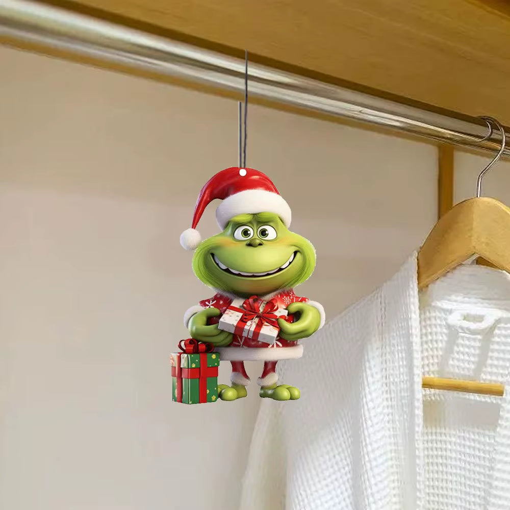YXYDFDC Christmas Cute Fragrance Tablet Gift Creative Green-Haired Monster Car Interior Air Freshener Natural Tea Paper Suspen