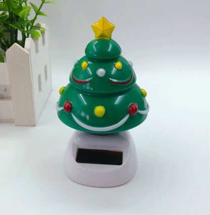 Christmas Car Decoration Solar Dancing Santa Claus Car Ornament Tree Elk Snowman Bobblehead Doll Merry Christmas Gift Accessory