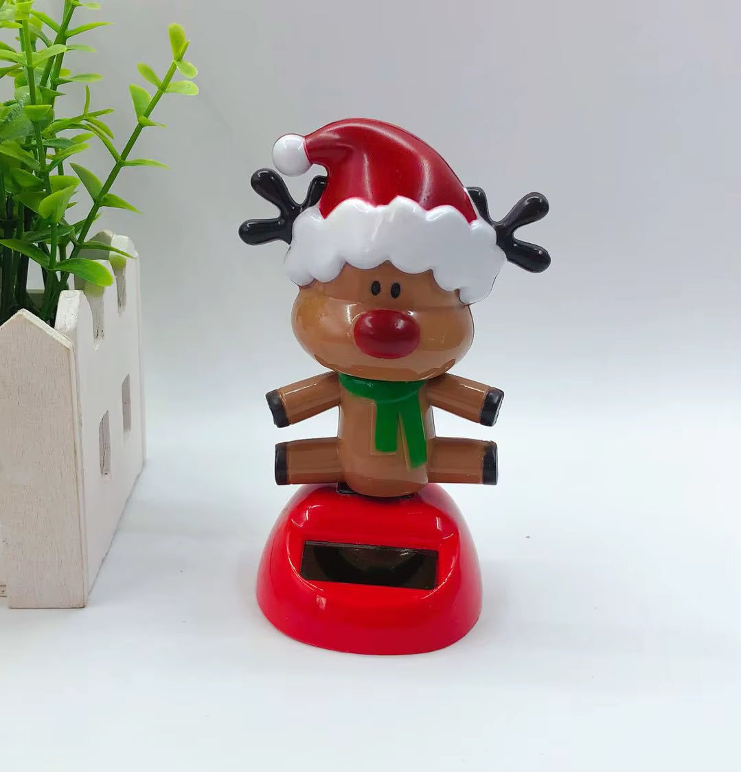 Christmas Car Decoration Solar Dancing Santa Claus Car Ornament Tree Elk Snowman Bobblehead Doll Merry Christmas Gift Accessory