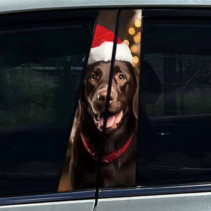 Modern Christmas Claus Car B-Pillar Stickers Auto Center Column Decoration Cover Scratches Waterproof Decals Car Accessories